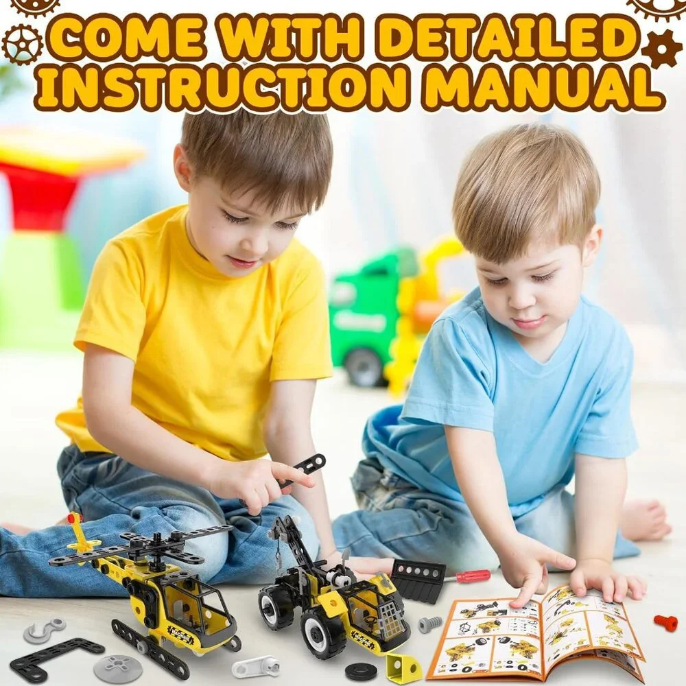 NEW STEM Building TOY CONSTRUCTION Trucks Educational Learning Excavator 8 in 1
